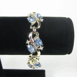 Panel Bracelet Goldtone Rhinestones Jewelry Vintage 70s 60s MCM MOD